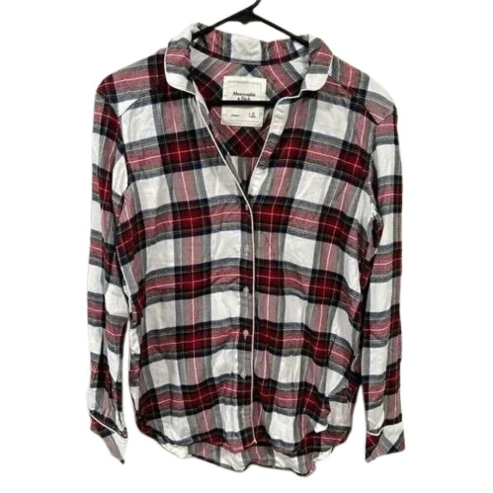 Abercrombie & Fitch Plaid Button Down Women’s Sleep ware shirt SIZE XS